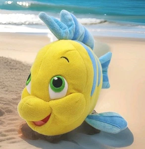 Disney Authentic Original The Little Mermaid Flounder 10" Plush Stuffed Animal - Picture 1 of 7