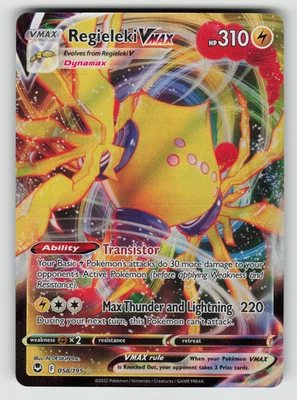 Regieleki VMAX Pokemon Silver Tempest 058/195 Full Art Ultra Rare NM - Image 1 of 2