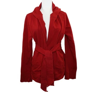 Lucky Brand Wickeljacke Jingo Kimono Hoodie rot Jersey Strick rot Damen Größe L - Bild 1 von 15