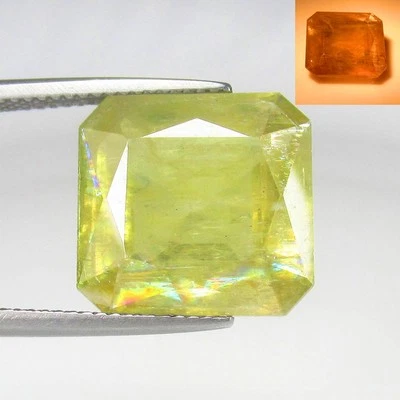 12.50 克拉天然黄色非常好光泽 Diaspore 方形切割,土耳其 - 2055 — 第 1/4 张图片