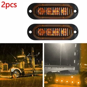 Highly Visible Yellow LED Side Marker Lights for Truck Trailer Pack of 2 - Picture 1 of 12
