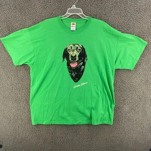 Fruit of the Loom XXL Black Lab T-Shirt Cotton Green Labrador Dogs Excellent - Picture 1 of 6