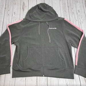 Womens Reebok Classics Retro Full Zip Hoodie Hooded Sweatshirt Size XL Gray - Picture 1 of 4