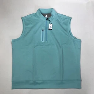 Johnnie O Denny Men’s Performance Vest Cay Turquoise Quarter-Zip Sz L New $138 - Picture 1 of 14