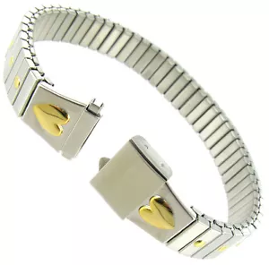 11-14mm Speidel Express Silver and Gold Two Tone Heart Ladies Watch Band 296WR - Picture 1 of 3