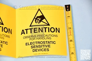 ESD Electrostatic Anti-Static Device Labels Stickers 4x4 in - Lot of 10 Labels - Picture 1 of 6