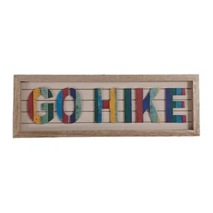 Go Hike Wooden Sign NEW (15inX 5in) -Camping,Travel,Hiking,RV's -Rectangle - Picture 1 of 7