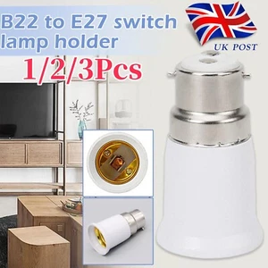 B22 To E27 Light Socket Adapter Bayonet Lamp Base To Edison E27 Bulb Screws UK - Picture 1 of 13