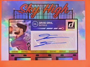 2020 Donruss Sky High David Dahl Auto SHS-DD Colorado Rockies Milwaukee Brewers - Picture 1 of 2