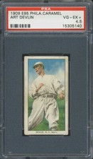 1909 E95 Philadelphia Caramel Art Devlin PSA 4.5 New York Giants