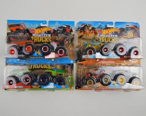 2019 & 2021 Hot Wheels Monster Trucks (4) 2-Packs 8 Total Trucks New Sealed - Picture 1 of 10