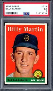 1958 Topps #271 Billy Martin PSA 5 Detroit Tigers Baseball Card (3331)