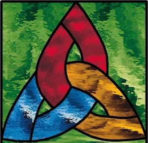 CELTIC KNOT STAINED GLASS Small Square WINDOW RENOVATIONS KITCHEN LIVING ROOM - Bild 1 von 24
