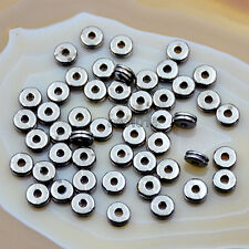 50pcs Tibetan Silver Round Rondelle Connector Space Charm Beads