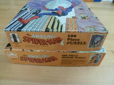 Vintage 80s COMPLETE Spider-Man Jigsaw Puzzle 100/200pc Lot Golden/Rainbow Works - Image 1 of 4