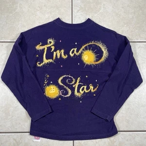 Disney Kids Size 7/8 Wish I'm A Star Purple Long Sleeve Spirit Jersey Kids - Picture 1 of 10