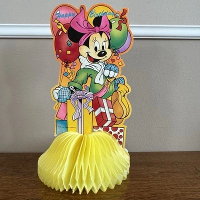 VTG Minnie Mouse Birthday Table Decor.  Honeycomb Foldable Decor. Walt Disney - Image 1 of 4