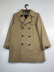 Burberry London Men's Double Breasted Trench Coat Nova Check Beige Size 40 - Picture 1 of 9