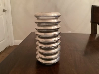 Lote de 9 posavasos de vidrio vintage Frank M. Whiting & Co Sterling & Cut Foto 1 de 2