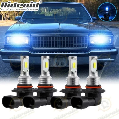 4x 8000K Blue For Chevy Caprice 1987-1990 LED Headlight Hi/Lo Beam Bulbs Kit - Image 1 of 4