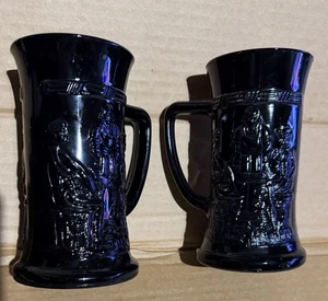 Indiana Black Glass Tiara Tavern German 6" Beer Stein Mugs - Picture 1 of 2