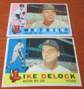 2) 1960 Topps Boston Red Sox baseball cards #54 Mike Fornieles #336 Ike DeLock - Picture 1 of 2