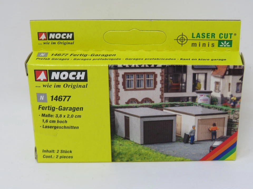 Noch N 14677 Prefabricated Garage Building Detail Accessory Laser-Cut Kit - Image 1 of 2