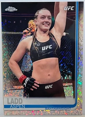 ASPEN LADD 2019 TOPPS UFC CHROME DIAMOND REFRACTOR HOT BOX INSERT CARD #31 - Image 1 of 3