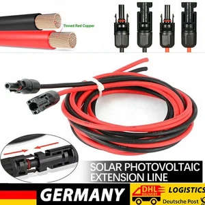 Solarkabel Verlängerungskabel 2x rot schwarz 4mm² 6mm² mit Stecker Solarstecker - Bild 1 von 20
