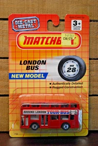 MATCHBOX 1/64 DIECAST CAR DOUBLE DECKER RED LONDON TOUR BUS RED ©1990 ISSUE - Bild 1 von 1