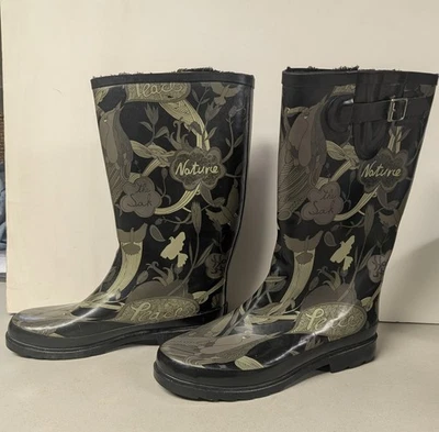 Botas de lluvia florales para mujer Sak Sakroots Peace Hippie talla 10 Flower Power Foto 1 de 4