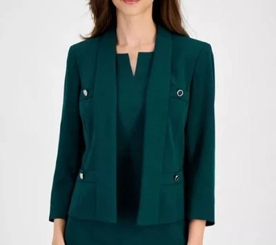 Chaqueta Kasper Hunter verde para mujer 16P elástico-crepé chal-cuello manga 3/4 Foto 1 de 4