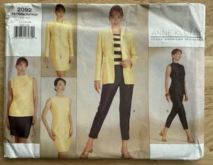 Vogue American Designer Anne Klein II Pattern 2092 Misses’ Mixed Lot Size 12-16 - Picture 1 of 4