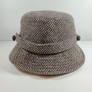 Lauren Ralph Lauren Lambs Wool Tweed Bucket Hat Vintage Women's Size Medium 23" - Picture 1 of 12
