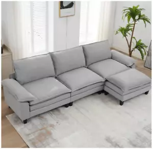 118" Convertible Sectional Sofa, 3 seater/Ottoman. Pick up -07033 NJ Only - Picture 1 of 7