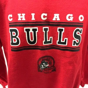 VTG Chicago Bulls Red Crew Neck 50/50 Hanes Sweatshirt Adult L - Cool b2 - Picture 1 of 5