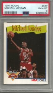 Michael Jordan 1991 NBA Hoops #317 PSA 8