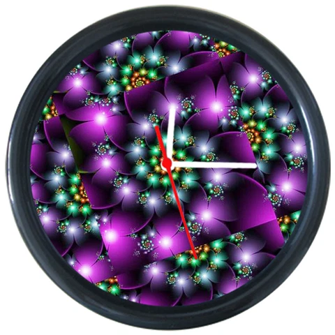 295353 Purple Fractal Abstrac Geometric Flower Wall Clock Cover