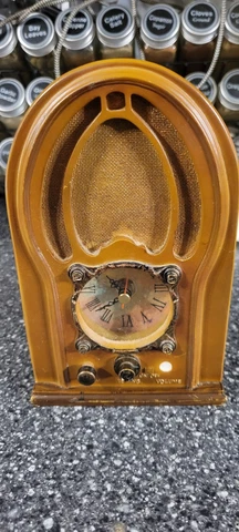 Home Interiors And Gifts Clock - looks like Cathedral Radio Cover