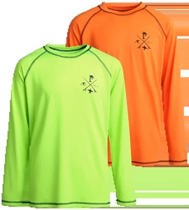 Boys' Rash Guard Shirt - 2 Pack Long Sleeve Swim Shirt (Size: 2T-18) - Picture 1 of 12