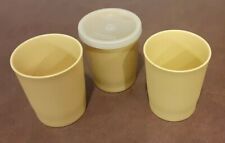 Tupperware Harvest Gold Stackable Juice Cups 1251-36 (3)  And 1 Lid 296-25