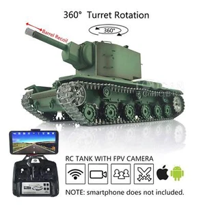 Henglong 1/16 7.0 Soviet KV-2 Gigantic IR BB RTR RC Tank 360° FPV Barrel Recoil - Picture 1 of 11