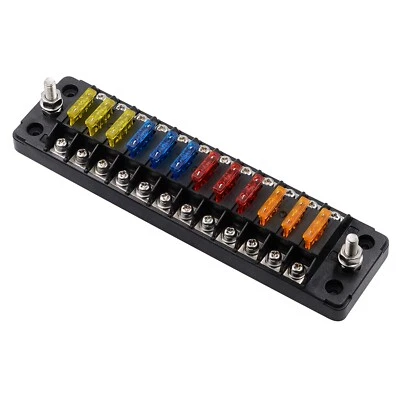 Caja portafusibles de distribución de energía para automóvil 12-24 V placa de panel de bloque barra de 12 vías Foto 1 de 4