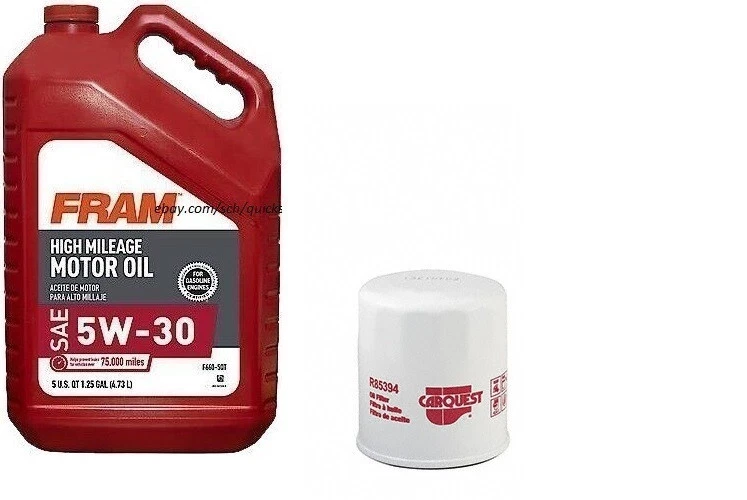 Filtro de aceite de motor CARQUEST R85394 y marco de 5 cuartos de galón 5W30 alto kilometraje aceite de motor Foto 1 de 1