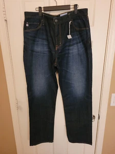 AG Adriano Goldschmied Everett Slim Straight 42x34 42R Blue Denim Jeans NWT - Picture 1 of 10