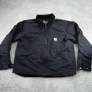 Carhartt Jacket Mens Extra Large Black Detroit Blanket Lined Relax Fit 013828 M - Picture 1 of 13