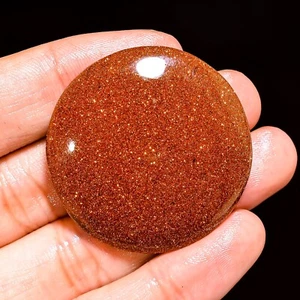 76.40 Cts.100% Natural Amazing Sun Shining Sunstone Round 38X38 MM Cab Gemstone - Picture 1 of 5