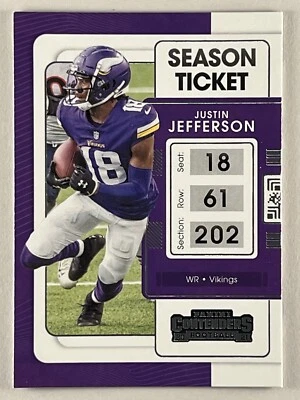 Justin Jefferson 2021 Panini Contenders - Season Ticket #63 Minnesota Vikings - Image 1 of 2