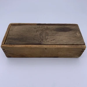 VTG 1940s Wood Miti-Mite Box w/Sliding Lid~7"x1.5"x3"~Dovetail Joints~Felt Lined - Picture 1 of 11