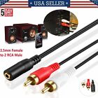 3.5Mm Female To 2 Rca Male Stereo Audio Y Cable Adapter Audio Line One Point Two